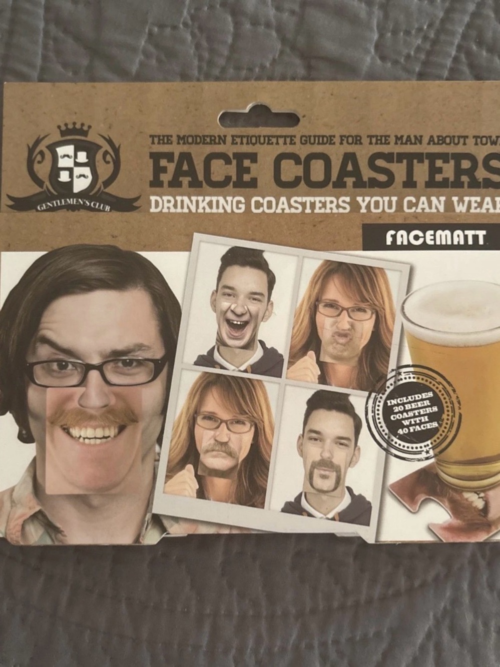 Face Coasters Drinking Coasters - Novelty Face Matt Set